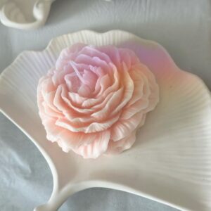 peony elegance – handcrafted scented soy flower candle