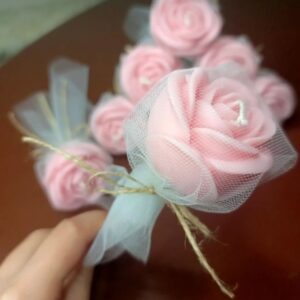 blush bloom – handcrafted scented soy rose candle