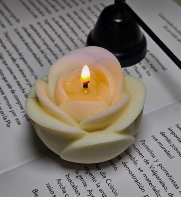 scarlet bloom – handcrafted scented soy rose candle