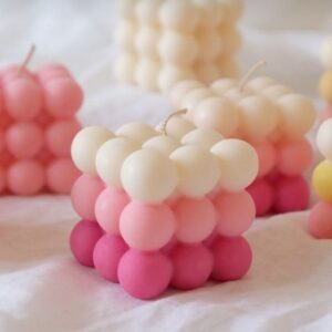 blushy pink bubble candle