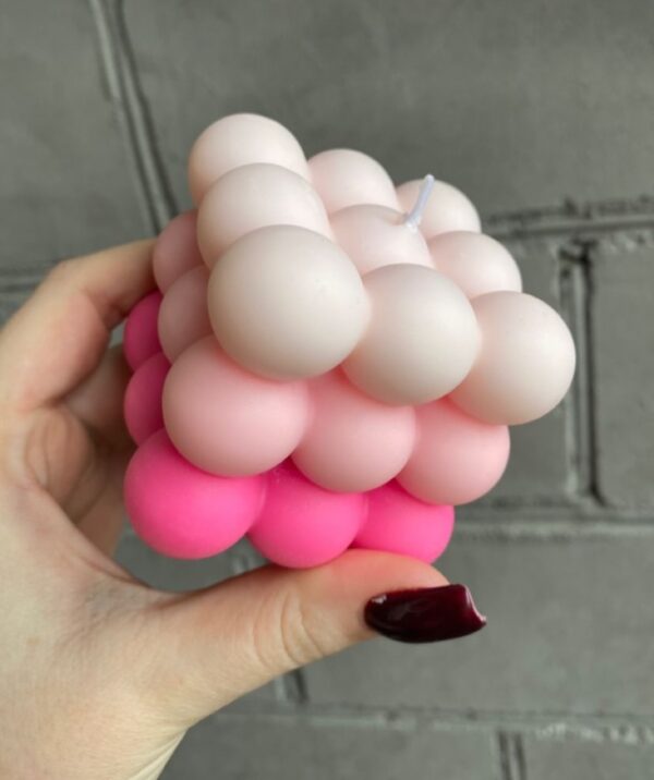 blushy pink bubble candle