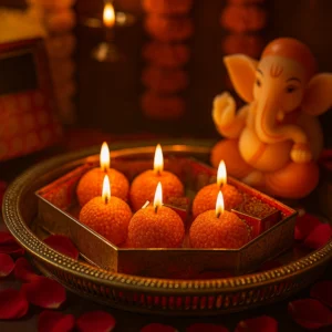 motichoor laddoo candles | pack of 9 | 100% soy wax | launch offer | vanilla fragrance | best for festive occasions or gifting